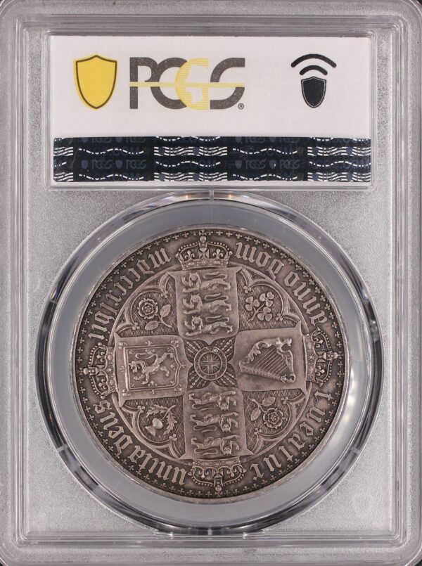 1847年 ゴシッククラウン銀貨 UNDECIMO PCGS PR61 - 画像 (2)