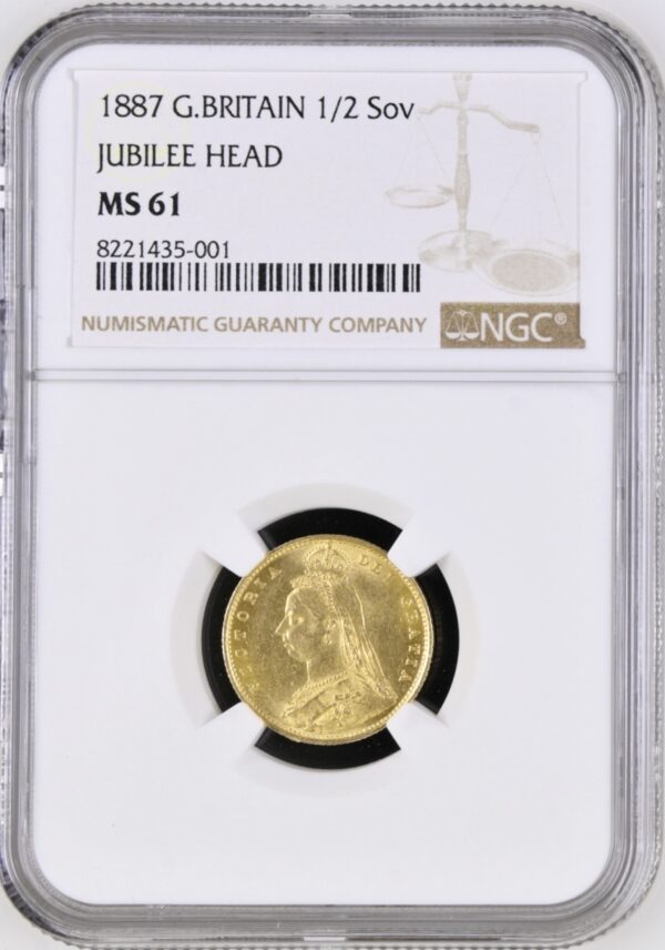 1887 Golden Jubilee Half Sovereign NGC MS61