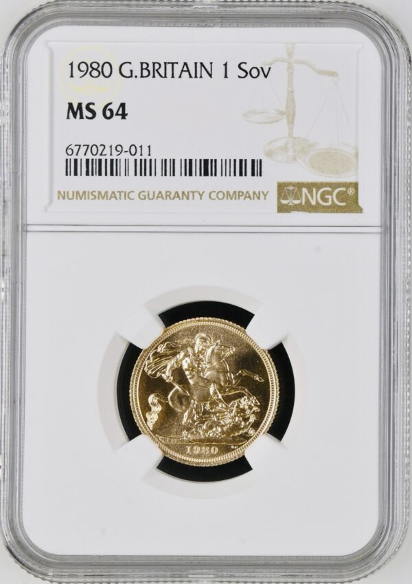 1980 Full Sovereign NGC MS64