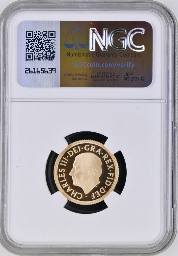 2022 Gold Proof QE II Memorial Piedfort Sovereign NGC PF70UCAM - Image 2