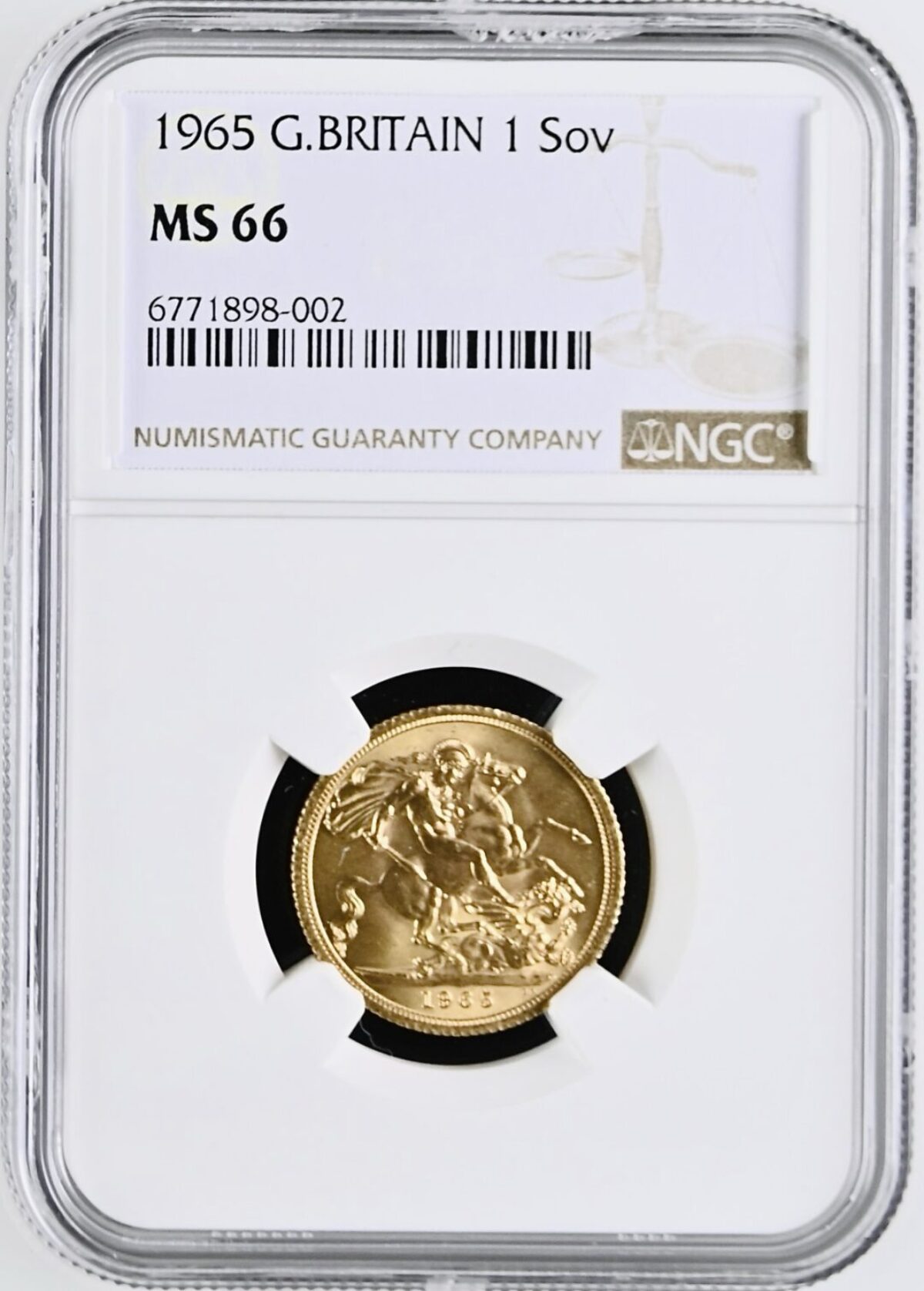 1965年 ヤングヤング ソブリン金貨 NGC MS66 NGC最高鑑定 - Sovereign Hub