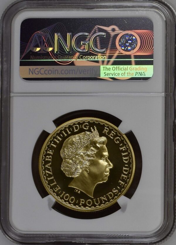 2003年 ブリタニアゴールドプルーフ 100ポンド (1オンス) NGC PF70 ULTRA CAMEO グレード付