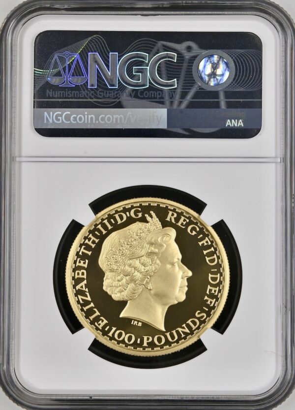 2008年 ブリタニアゴールドプルーフ 100ポンド (1オンス) NGC PF70 ウルトラカメオ鑑定