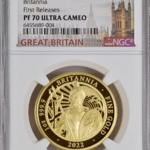 2022 ブリタニアゴールドプルーフ 100ポンド (1オンス) NGC PF70 ウルトラカメオ(ULTRA CAMEO)