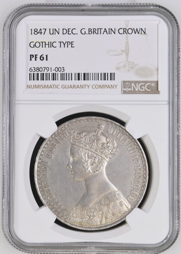 1847年 ゴシッククラウン銀貨 UNDECIMO NGC PF61