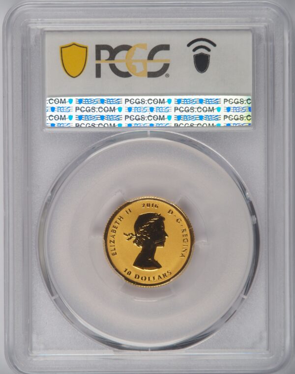 2016 Canada Reverse Proof Maple Leaf 1/4oz Gold Coin Gillick Portrait PCGS PR70 - Image 2