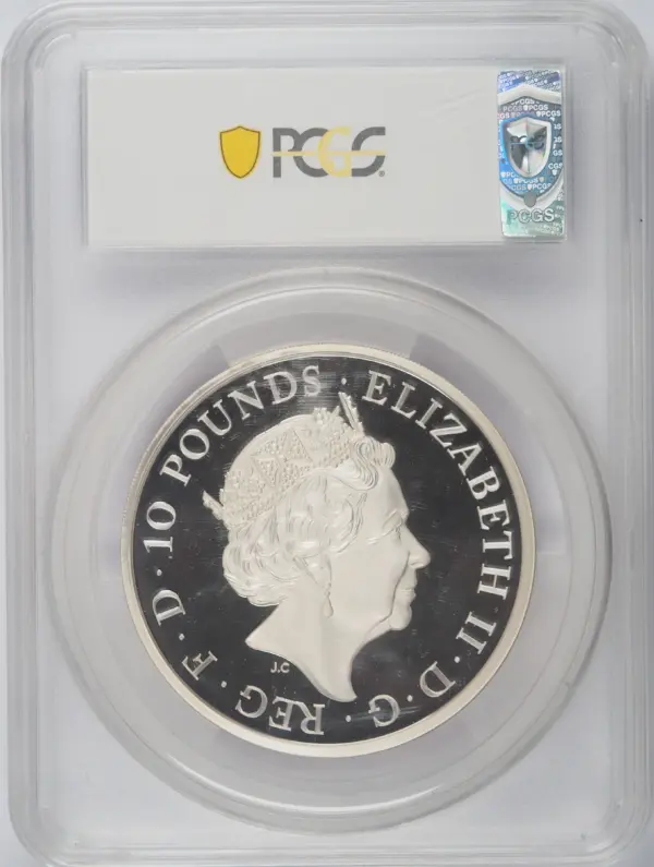 2017年 クイーンズビーストイングランドのライオン 5オンス銀貨 PCGS