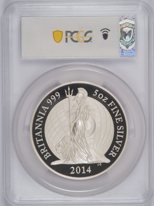 2014 Britannia 5oz Proof Silver Coin PCGS PR70DC - Image 3