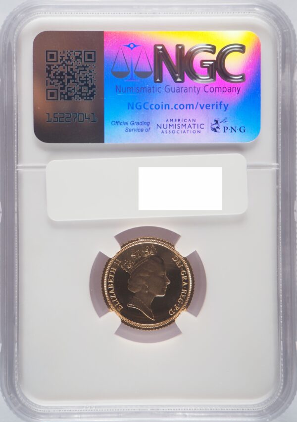 1991 Proof Gold Half Sovereign NGC PF69UC - Image 2