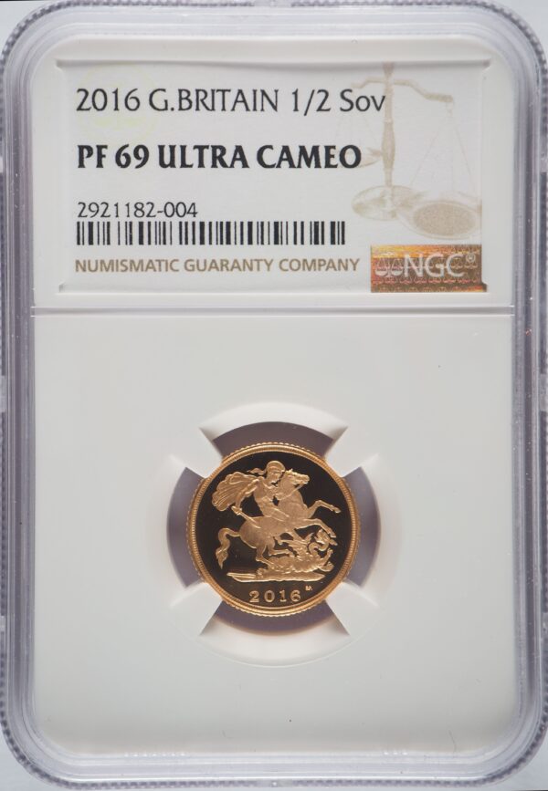 2016年 プルーフ ハーフソブリン金貨 NGC PF69UC