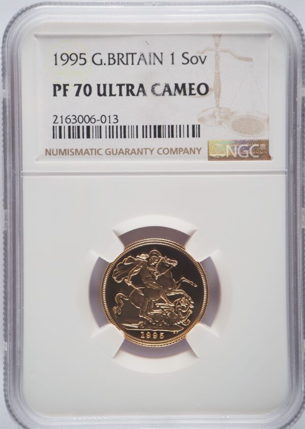 1995 Proof Gold Sovereign NGC PF70UC