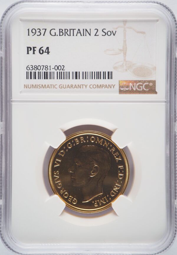 1937 Proof Gold Double Sovereign NGC PF64