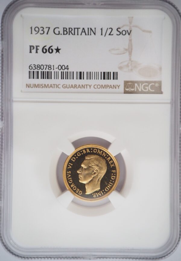 1937 Proof Gold Half Sovereign NGC PF66★