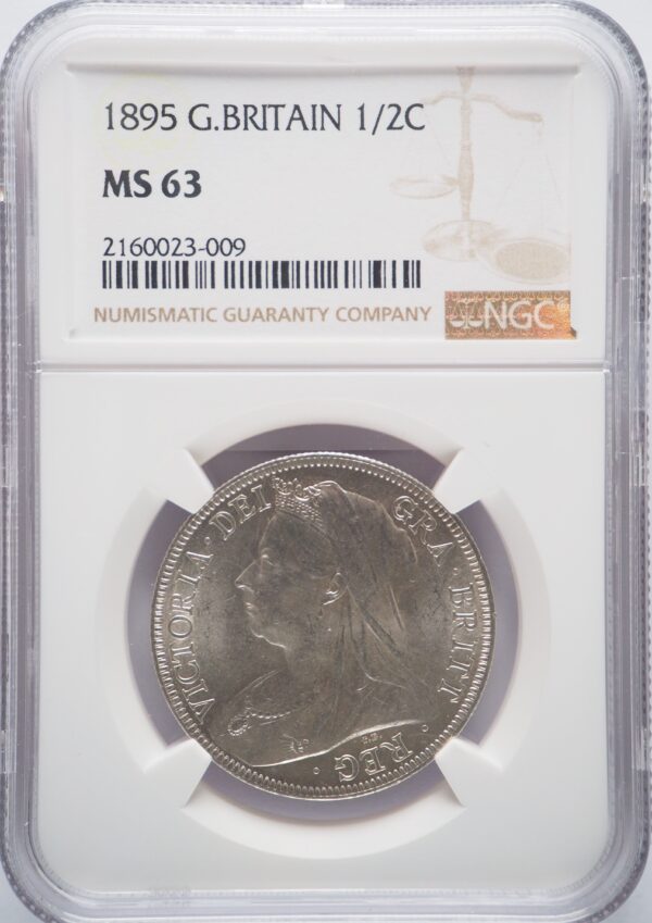 1895 Half Crown Silver Coin NGC MS63