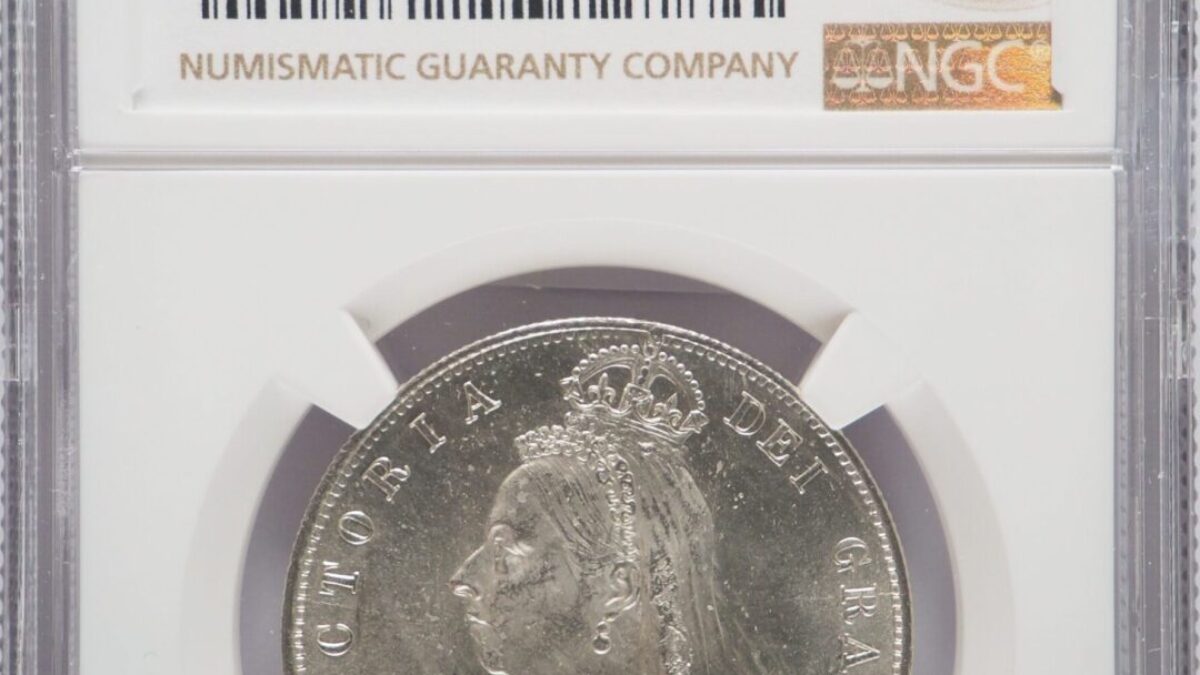 1892年 ビクトリア ジュビリーヘッド ハーフクラウン銀貨 NGC MS64