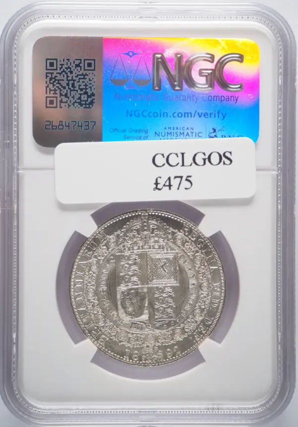 1892年 ビクトリア ジュビリーヘッド ハーフクラウン銀貨 NGC MS64