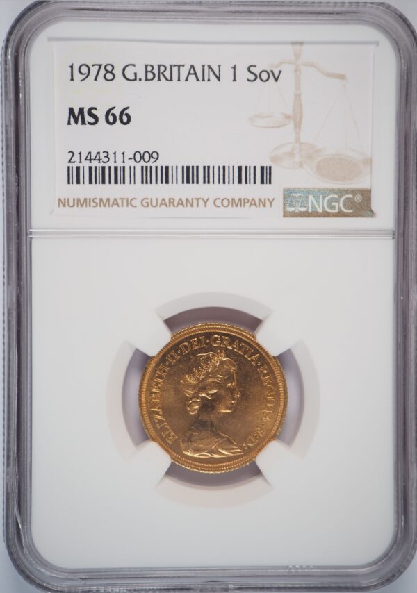 1978 Gold Sovereign NGC MS66