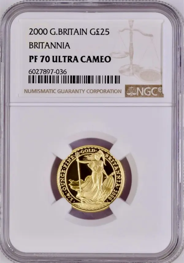 2000年 1/4オンス プルーフ・ブリタニア金貨 NGC PF70UCAM - Sovereign Hub