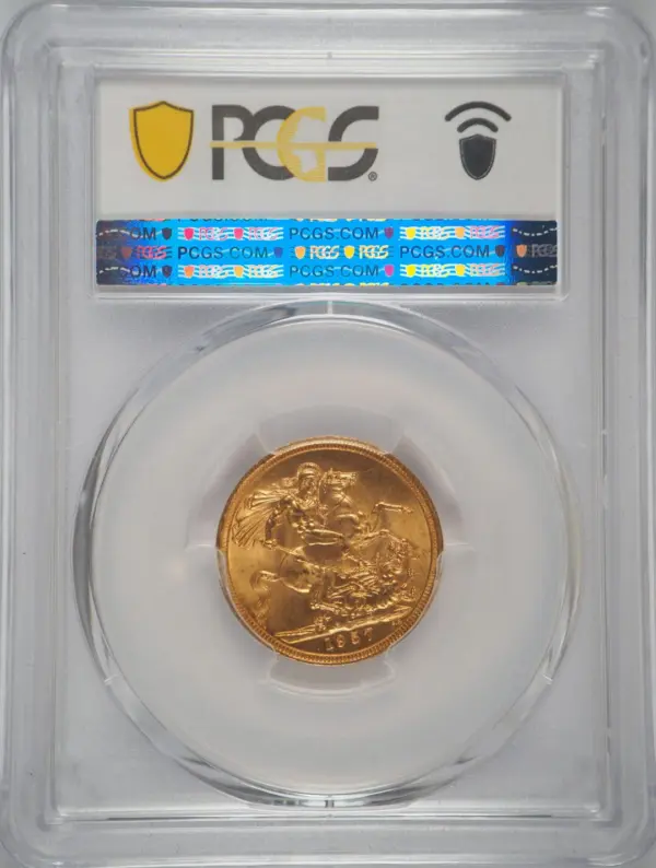 1957年 ヤングヤングソブリン金貨 PCGS MS65 - Sovereign Hub