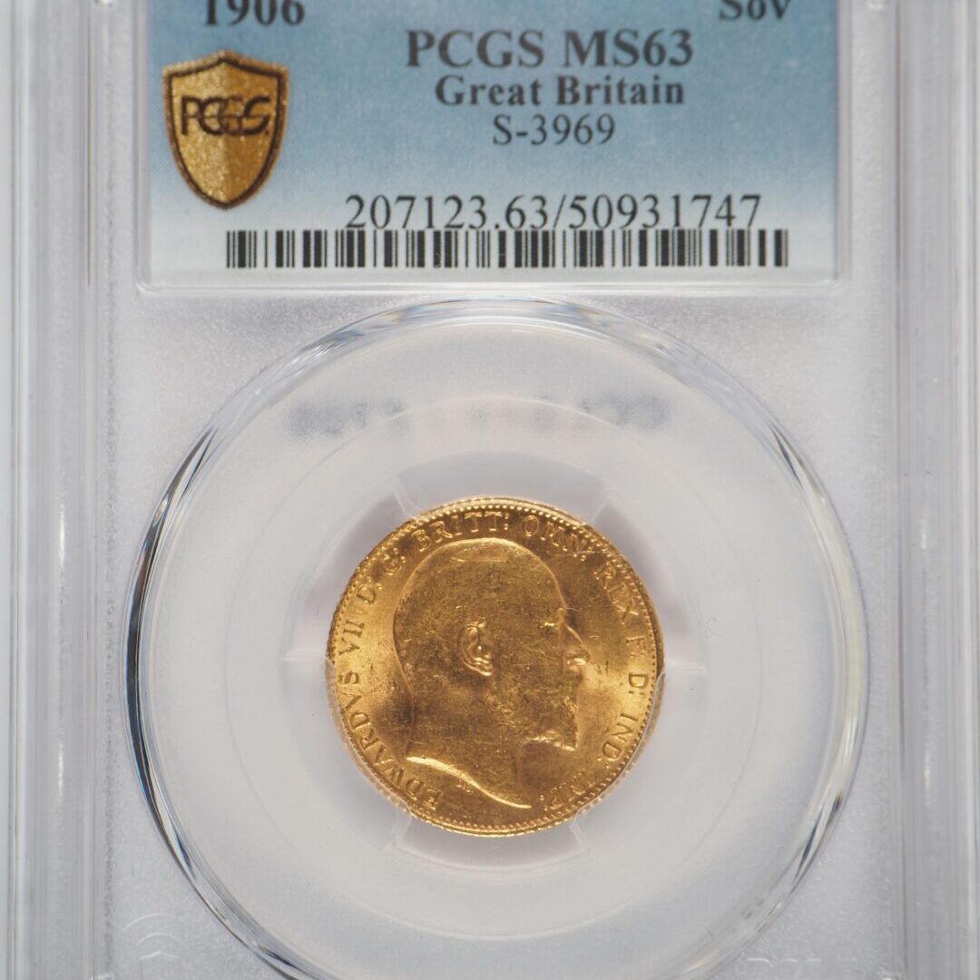 1906年 エドワード7世 ソブリン金貨 PCGS MS63 - ソブリンハブ