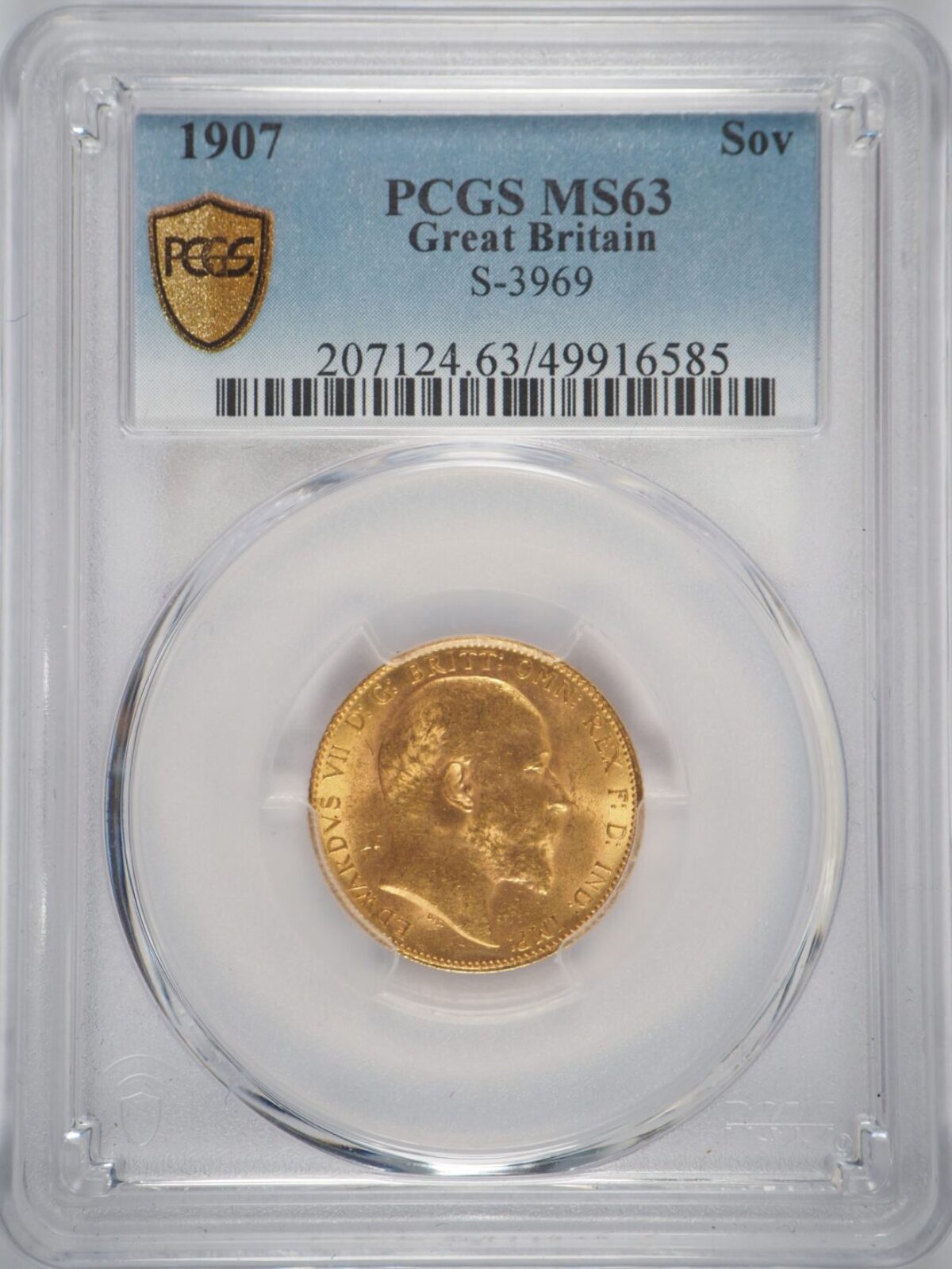 1907年エドワード7世 ソブリン金貨 PCGS MS63 - Sovereign Hub