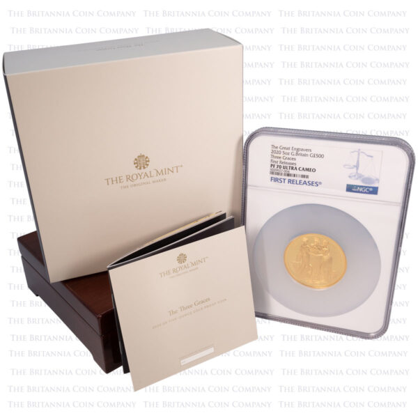 2020 Royal Mint Three Graces Gold Proof 5oz PF70 First Release