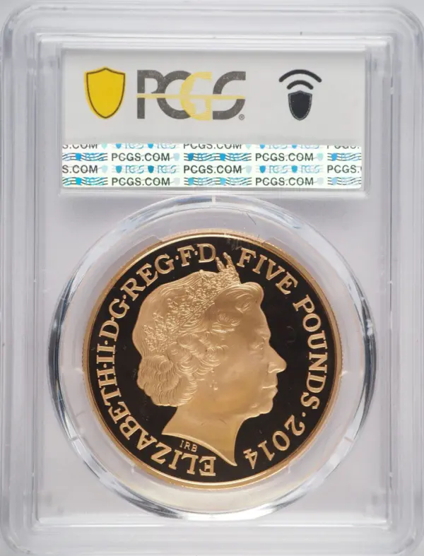 2014年 アン女王没後300周年 5ポンド金貨 PCGS PR70DCAM - ソブリンハブ