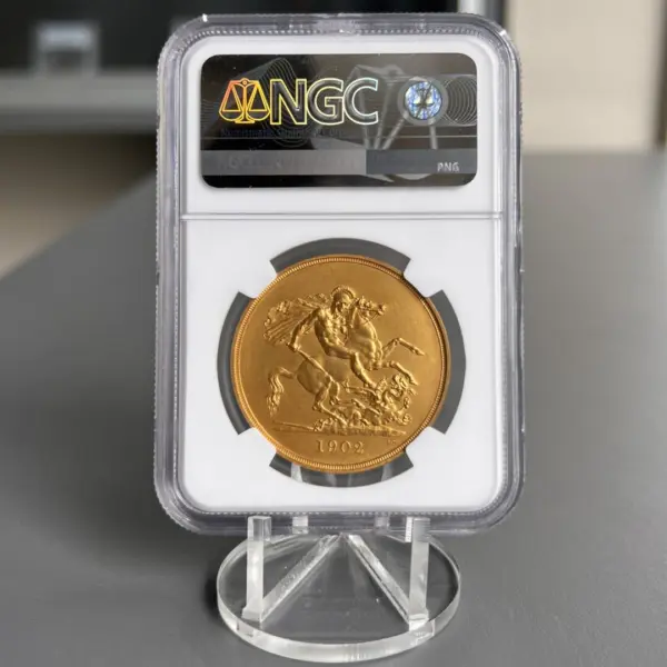 1902年 エドワード7世 5ポンド金貨 NGC PF62 マットプルーフ