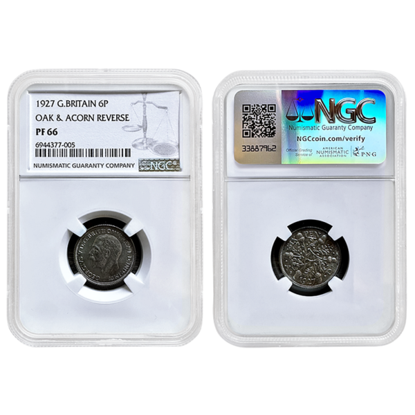 George V 1927 Proof Sixpence NGC PF66