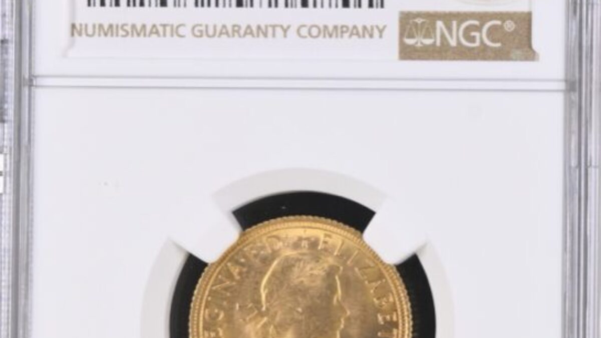1968年 ヤングヤングエリザベス ソブリン金貨 NGC MS66