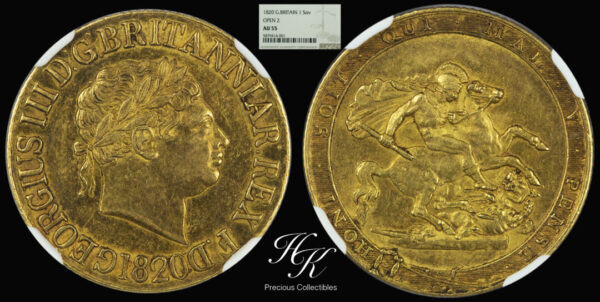 Gold sovereign 1820 "George III" NGC AU55 Great Britain