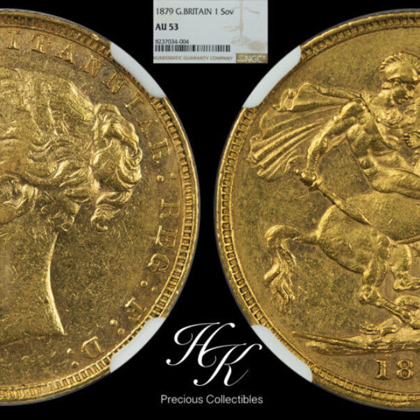 1879年 ソブリン金貨 ヴィクトリア ヤングヘッド NGC AU53