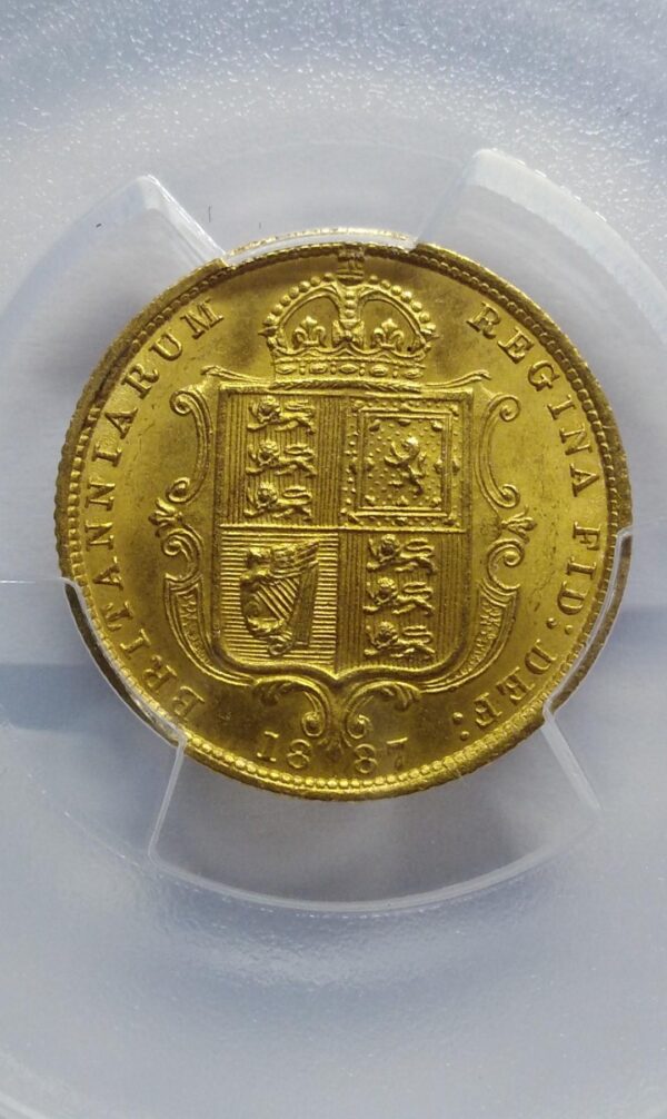 1887 Victoria Jubilee Half Sovereign, PCGS MS63, DISH.L503 [R5] - Image 4