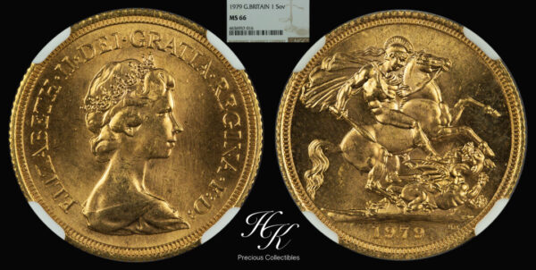 Gold Sovereign 1979 Elizabeth II First Portrait NGC MS66 Great Britain