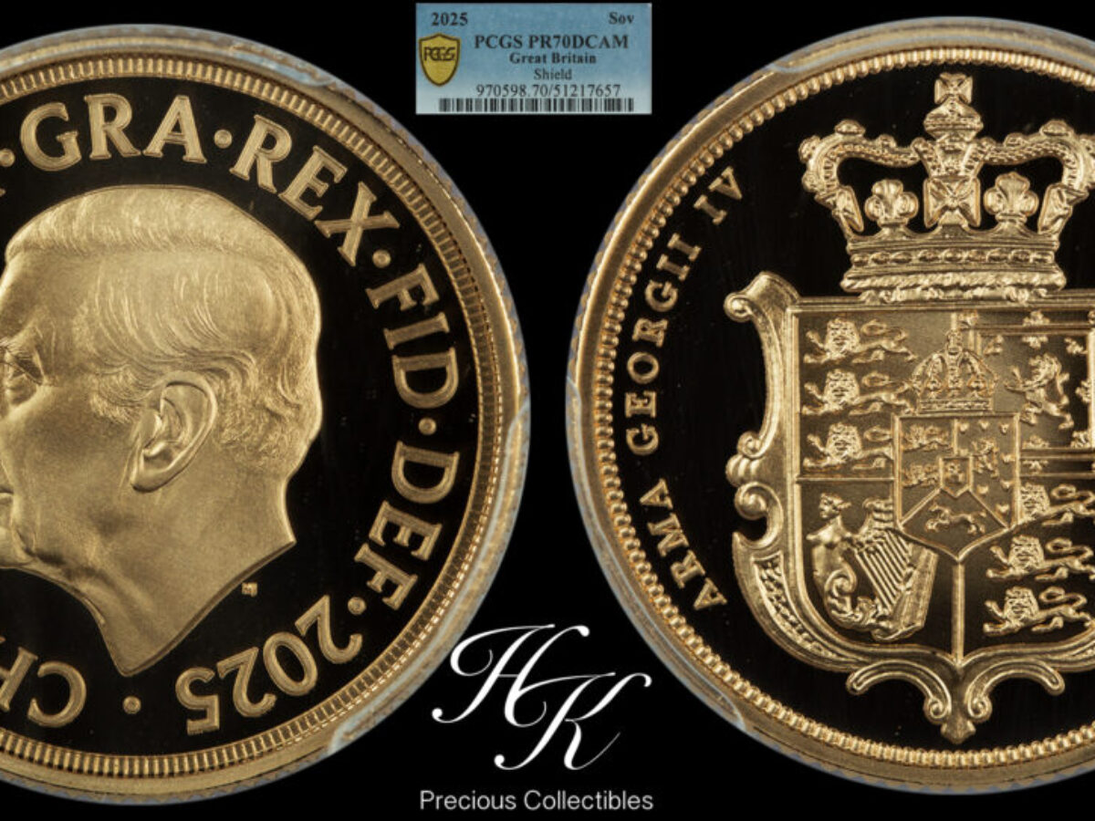 2025年 シールドバック チャールズ3世 ソブリン金貨 PCGS PR70 DEEP