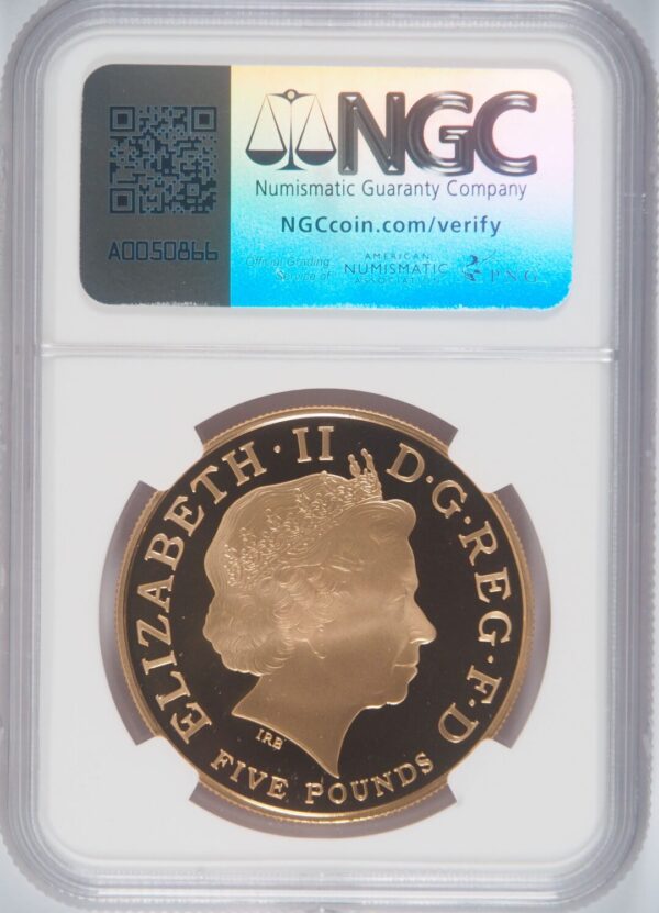 2013年ジョージ王子洗礼記念5ポンド金貨 NGC PF70UC - 画像 (2)