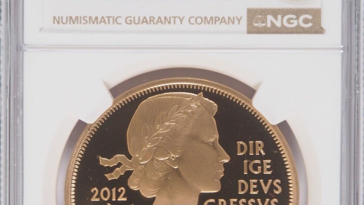 2012年ダイヤモンドジュビリー(ヤングヤング)5ポンド金貨 NGC