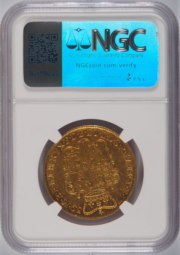 1739年 ジョージ2世 2ギニー金貨 NGC AU55 - 画像 (2)