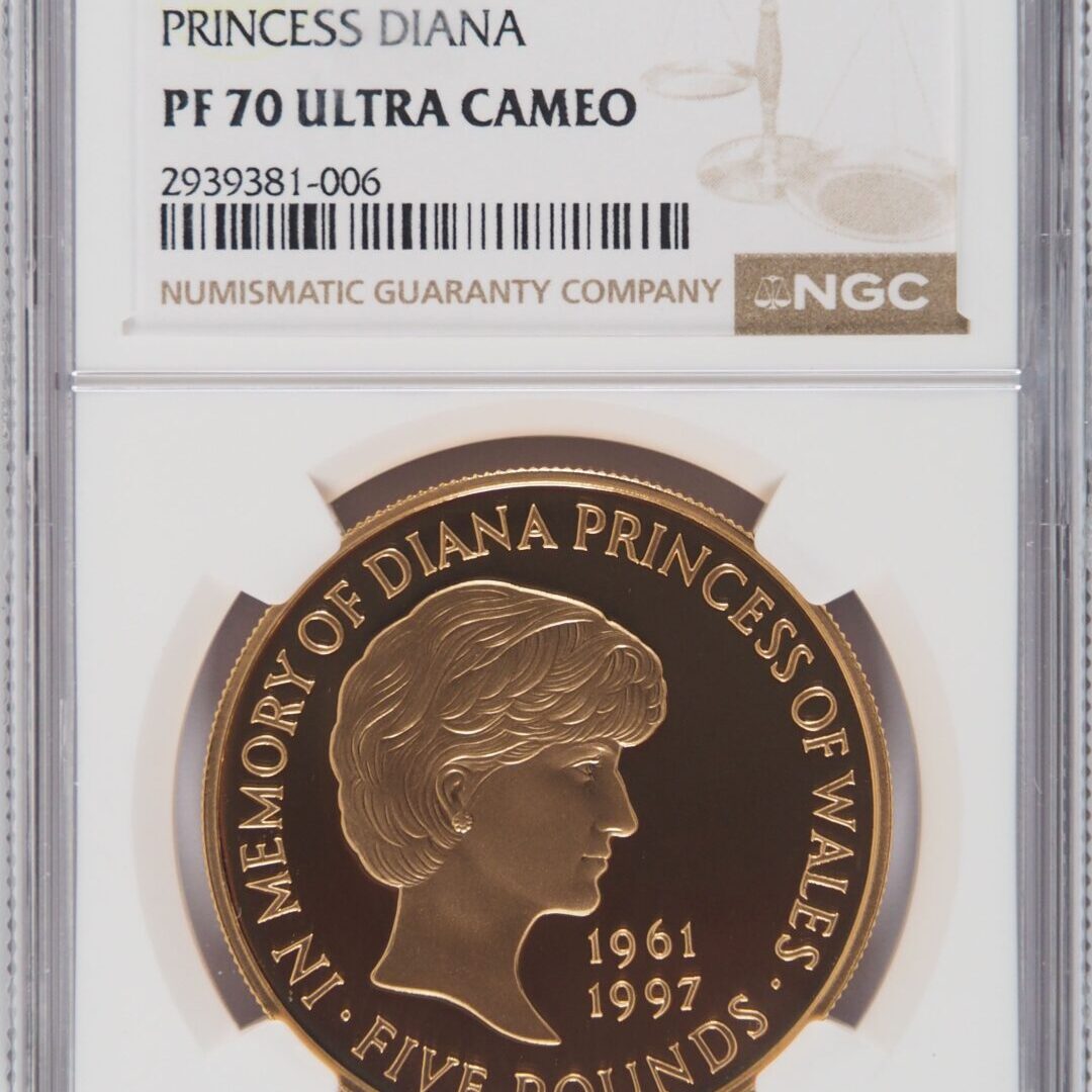 1999年 ダイアナ妃追悼記念 5ポンド金貨 NGC PF70UC - ソブリンハブ