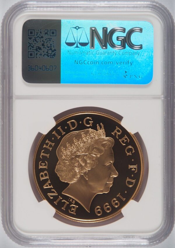 1999年 ダイアナ妃追悼記念 5ポンド金貨 NGC PF70UC - 画像 (2)