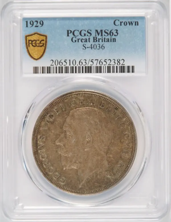 1929年ジョージ5世 リース・クラウン銀貨 PCGS MS63 - ソブリンハブ