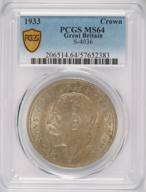 1933年 インド カッチ 5K 銀貨 ジョージ5世 MS 64 1933年 インド カッチ 5K 銀貨 ジョージ5世 MS 64