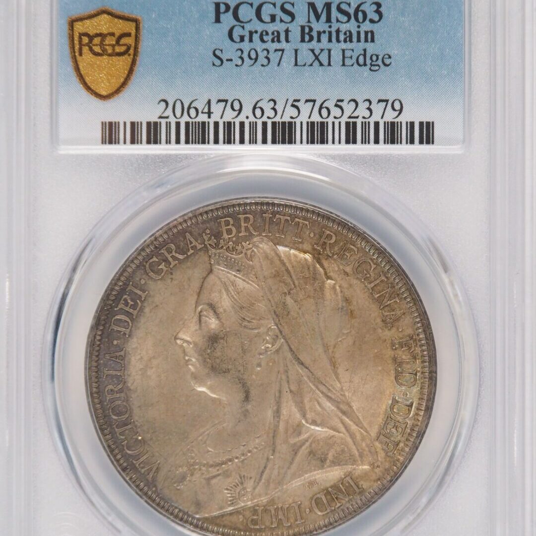 1897年ビクトリアオールドヘッド クラウン銀貨 PCGS MS63 LXI