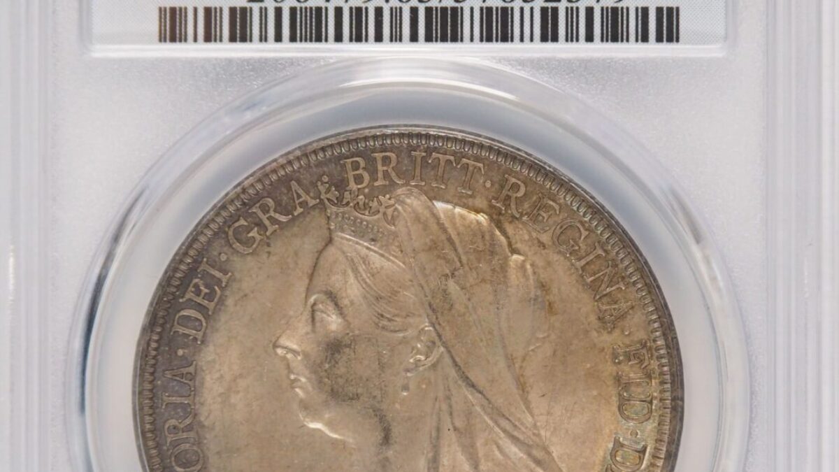 1897年ビクトリアオールドヘッド クラウン銀貨 PCGS MS63 LXI