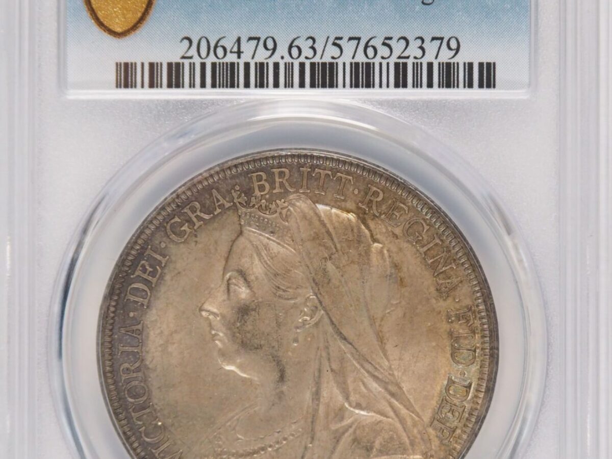 1897年ビクトリアオールドヘッド クラウン銀貨 PCGS MS63 LXI