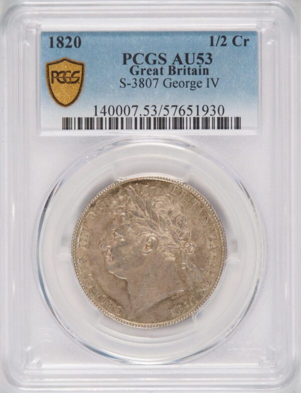 1820 1/2 Crown AU53