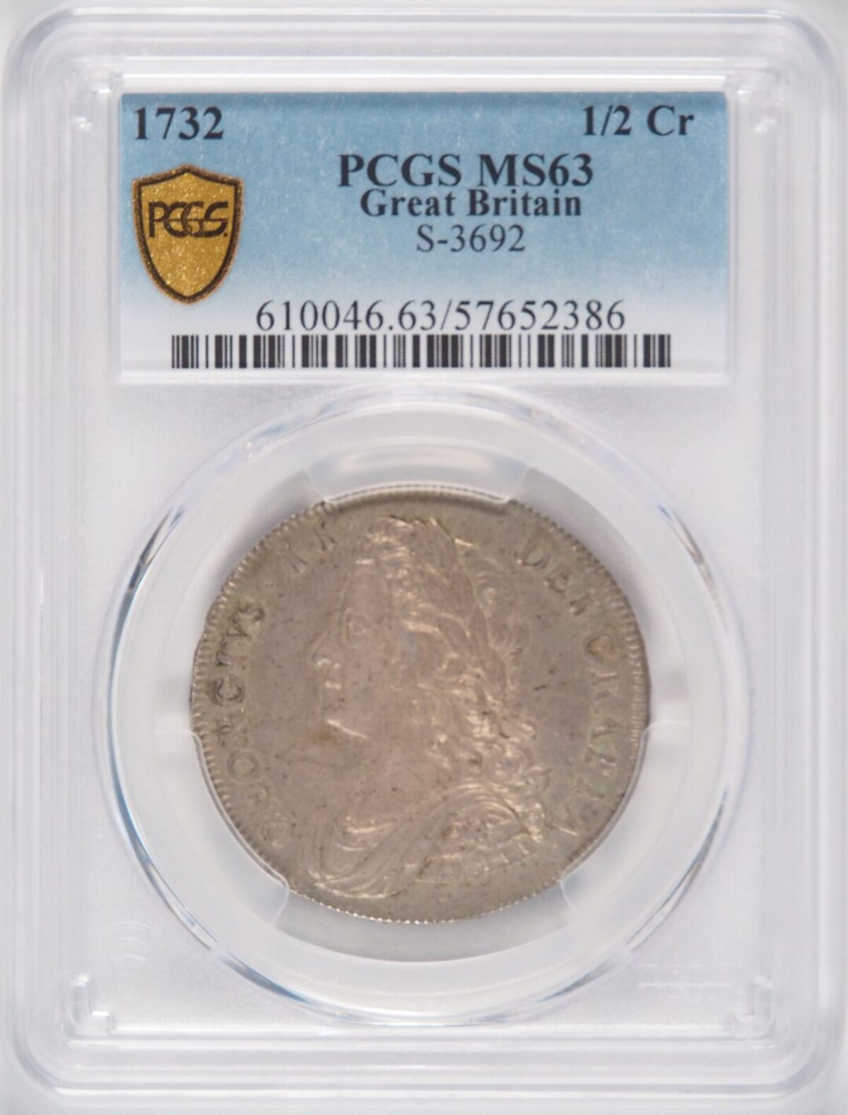 1732年ジョージ2世 ハーフクラウン銀貨 PCGS MS63 - ソブリンハブ