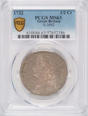 1732 1/2 Crown MS63