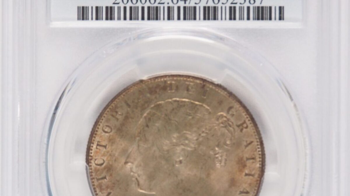 1884年ビクトリアヤングヘッド ハーフクラウン銀貨 PCGS MS64