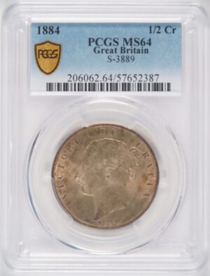 1884 1/2 Crown MS64